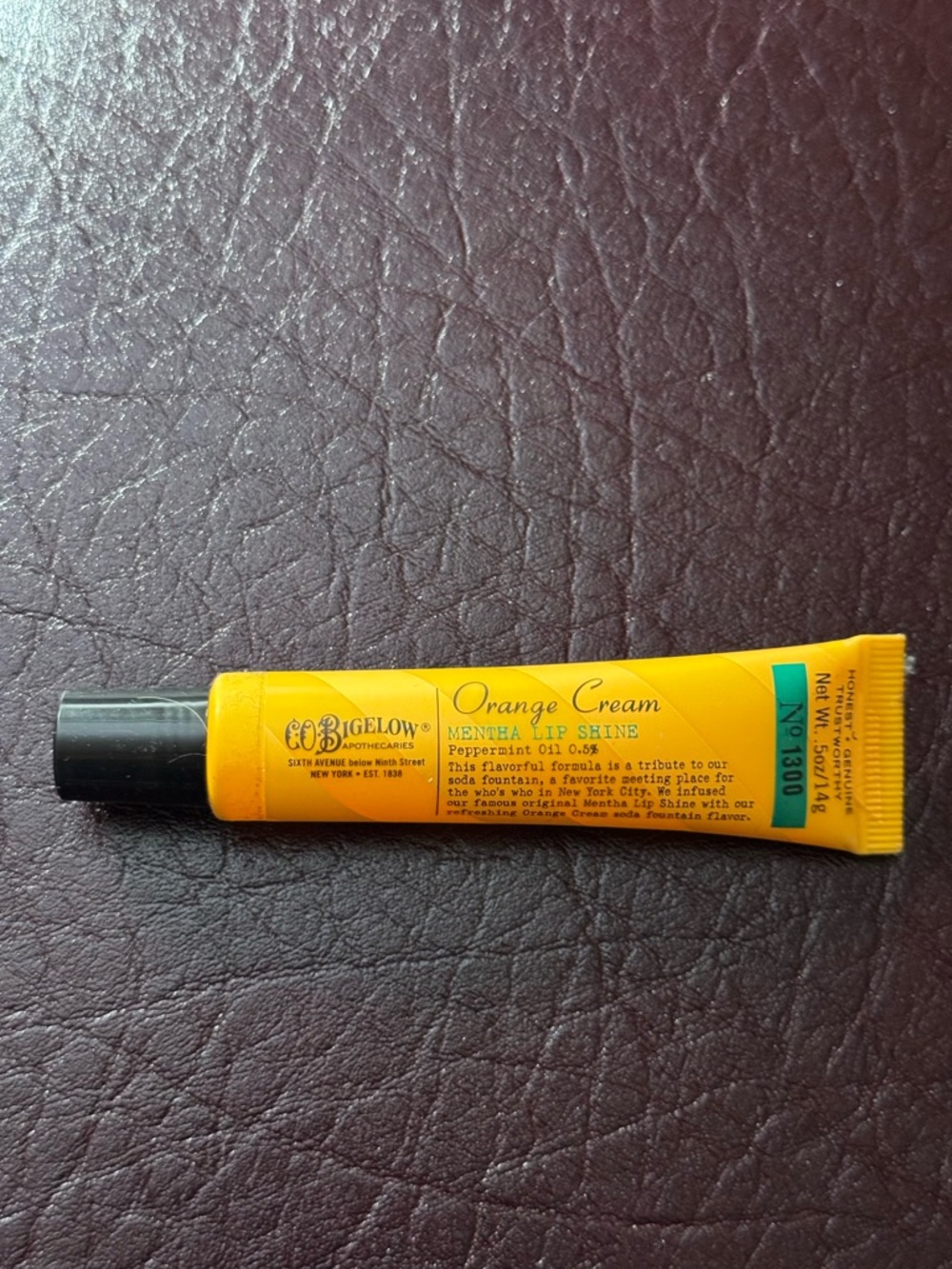 CO Bigelow Orange Cream Mentha Lip Shine Pepperment Oil Gloss .5oz 14g NEW
